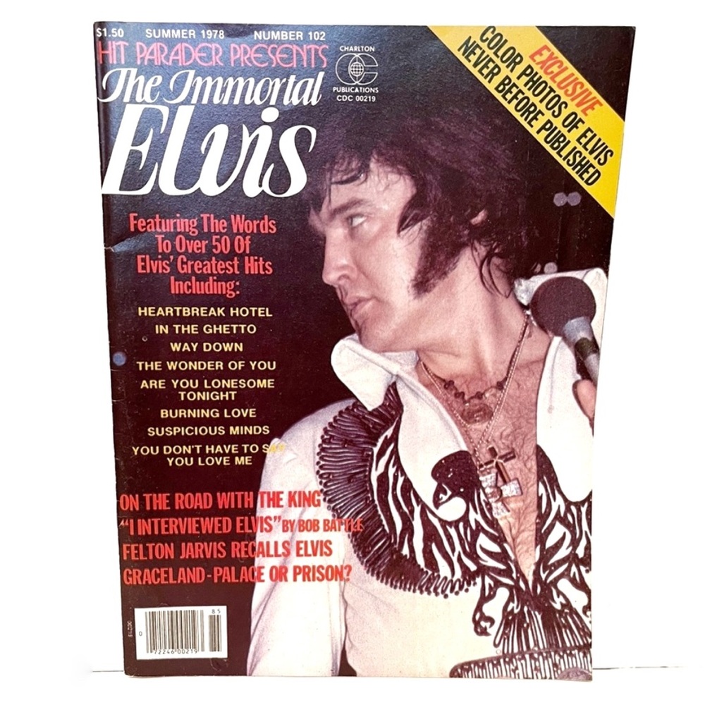Vintage 1978 Elvis Presley Magazine Hit Parader Immortal Colour Images Poster